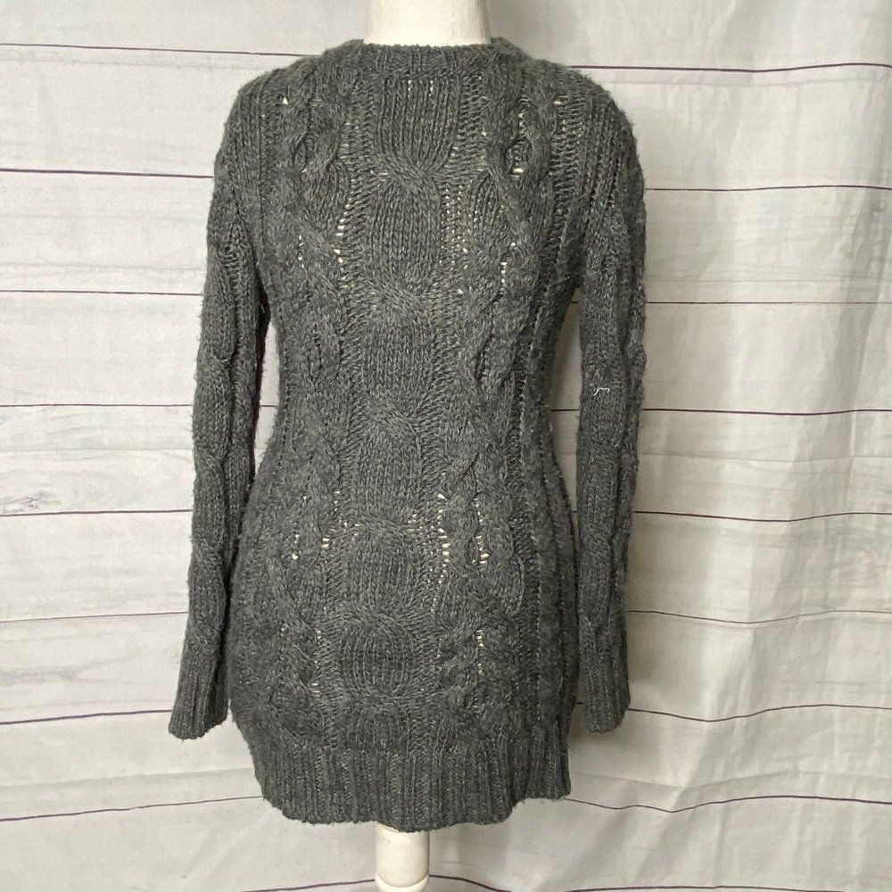 Zara knit chunky sweater dress small grey